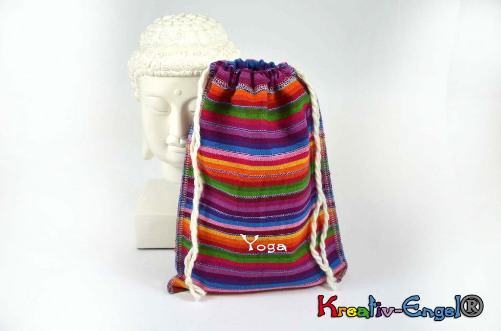Große Säckchen regenbogen Yoga weiß Kreativ-Engel®